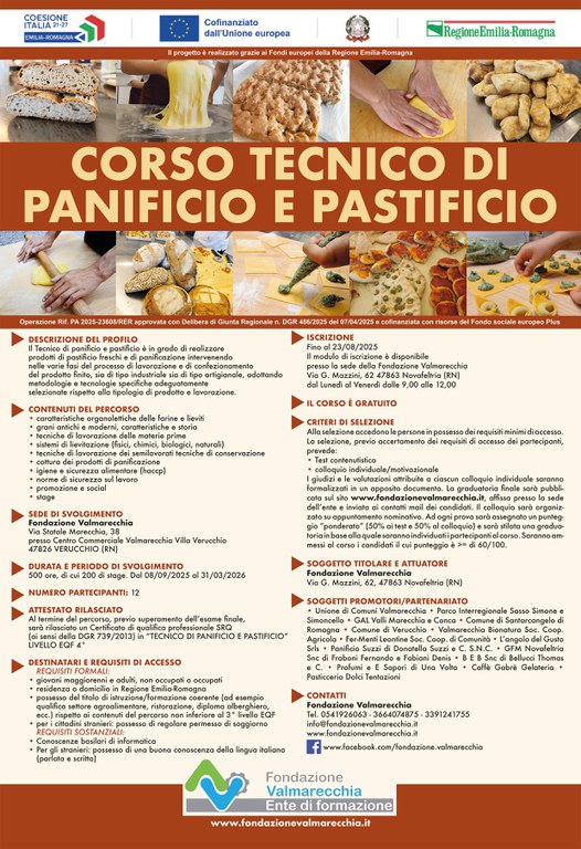 corso tecnico di panificio e pastificio